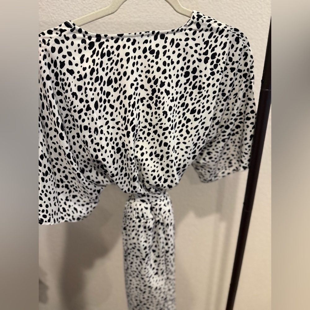 Amazon Essentials Black And White Spotted Dress - image 2